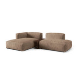 Martina modulares Ecksofa, Linke Seite, aus Samt in Dunkelbeige (Vogue 3), 285x176 cm
 von Micadoni – Bild 3