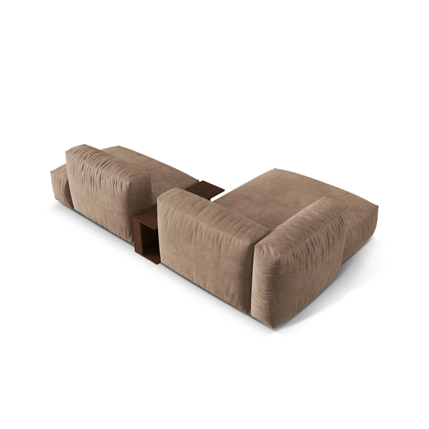 Martina modulares Ecksofa, Linke Seite, aus Samt in Dunkelbeige (Vogue 3), 285x176 cm
 von Micadoni – Bild 5
