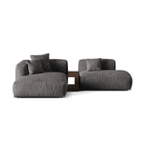 Martina modulares Ecksofa, Linke Seite, aus Samt in Grau (Vogue 15), 285x176 cm
 von Micadoni – Bild 1