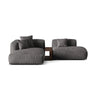 Martina modulares Ecksofa, Linke Seite, aus Samt in Grau (Vogue 15), 285x176 cm
 von Micadoni – Bild 1