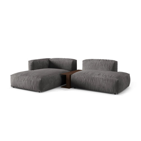 Martina modulares Ecksofa, Linke Seite, aus Samt in Grau (Vogue 15), 285x176 cm
 von Micadoni – Bild 3
