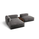 Martina modulares Ecksofa, Linke Seite, aus Samt in Grau (Vogue 15), 285x176 cm
 von Micadoni – Bild 4