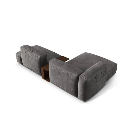 Martina modulares Ecksofa, Linke Seite, aus Samt in Grau (Vogue 15), 285x176 cm
 von Micadoni – Bild 5