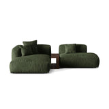 Martina modulares Ecksofa, Linke Seite, aus Samt in Grün (Vogue 11), 285x176 cm
 von Micadoni – Bild 1