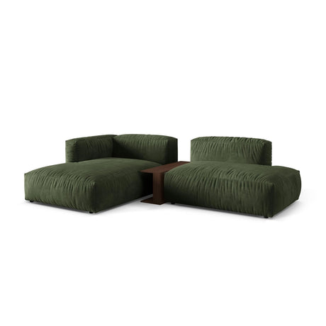 Martina modulares Ecksofa, Linke Seite, aus Samt in Grün (Vogue 11), 285x176 cm
 von Micadoni – Bild 3