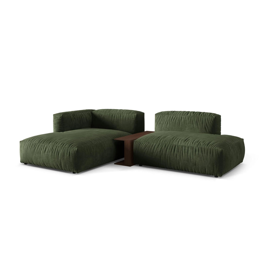 Martina modulares Ecksofa, Linke Seite, aus Samt in Grün (Vogue 11), 285x176 cm
 von Micadoni – Bild 3