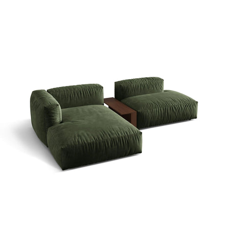 Martina modulares Ecksofa, Linke Seite, aus Samt in Grün (Vogue 11), 285x176 cm
 von Micadoni – Bild 4