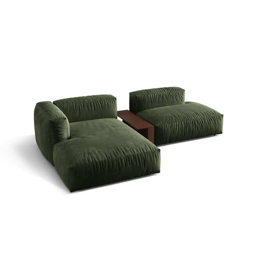 Martina modulares Ecksofa, Linke Seite, aus Samt in Grün (Vogue 11), 285x176 cm
 von Micadoni – Bild 4