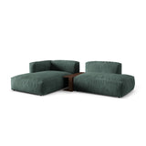 Martina modulares Ecksofa, Linke Seite, aus Samt in Petrol (Vogue 12), 285x176 cm
 von Micadoni – Bild 3