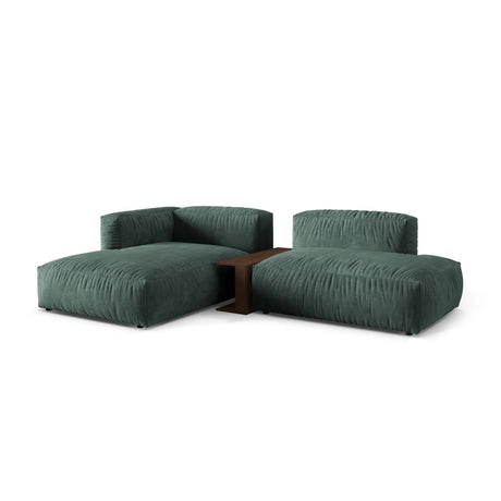 Martina modulares Ecksofa, Linke Seite, aus Samt in Petrol (Vogue 12), 285x176 cm
 von Micadoni – Bild 3