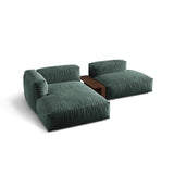 Martina modulares Ecksofa, Linke Seite, aus Samt in Petrol (Vogue 12), 285x176 cm
 von Micadoni – Bild 4