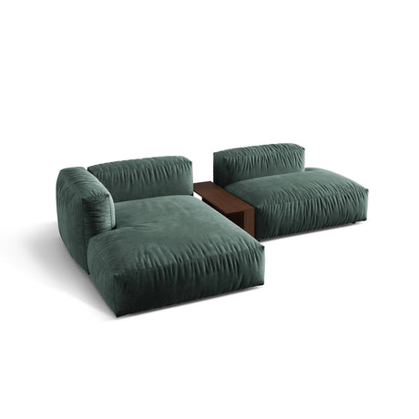 Martina modulares Ecksofa, Linke Seite, aus Samt in Petrol (Vogue 12), 285x176 cm
 von Micadoni – Bild 4