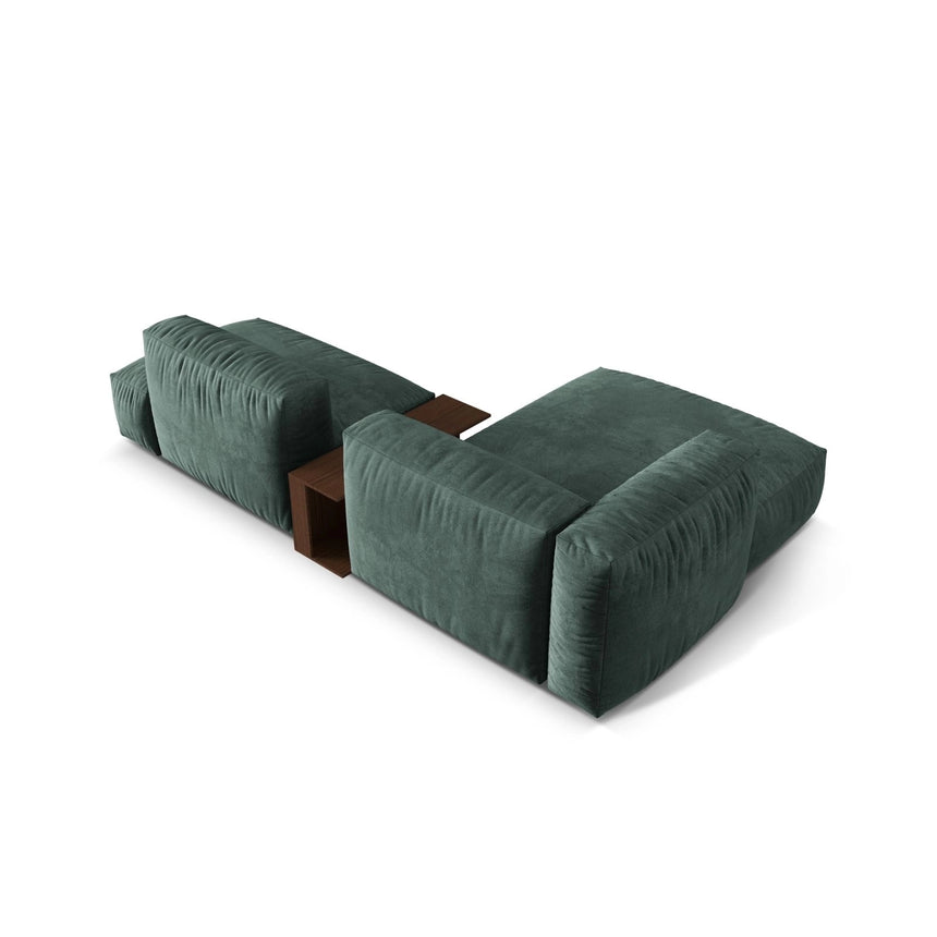 Martina modulares Ecksofa, Linke Seite, aus Samt in Petrol (Vogue 12), 285x176 cm
 von Micadoni – Bild 5