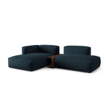 Martina modulares Ecksofa, Linke Seite, aus Strukturierter Stoff in Blau Jeans (Boston Ocean), 285x176 cm
 von Micadoni – Bild 3