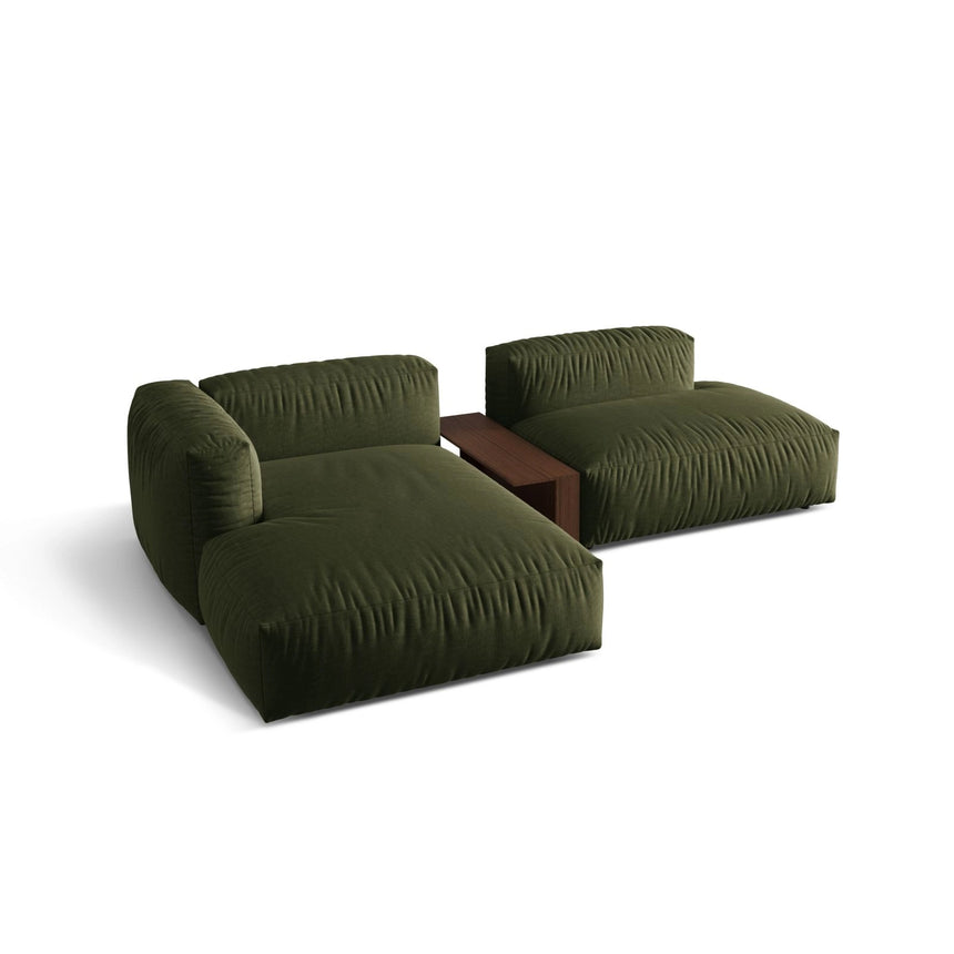 Martina modulares Ecksofa, Linke Seite, aus Strukturierter Stoff in Grün (Boston Forest), 285x176 cm
 von Micadoni – Bild 4