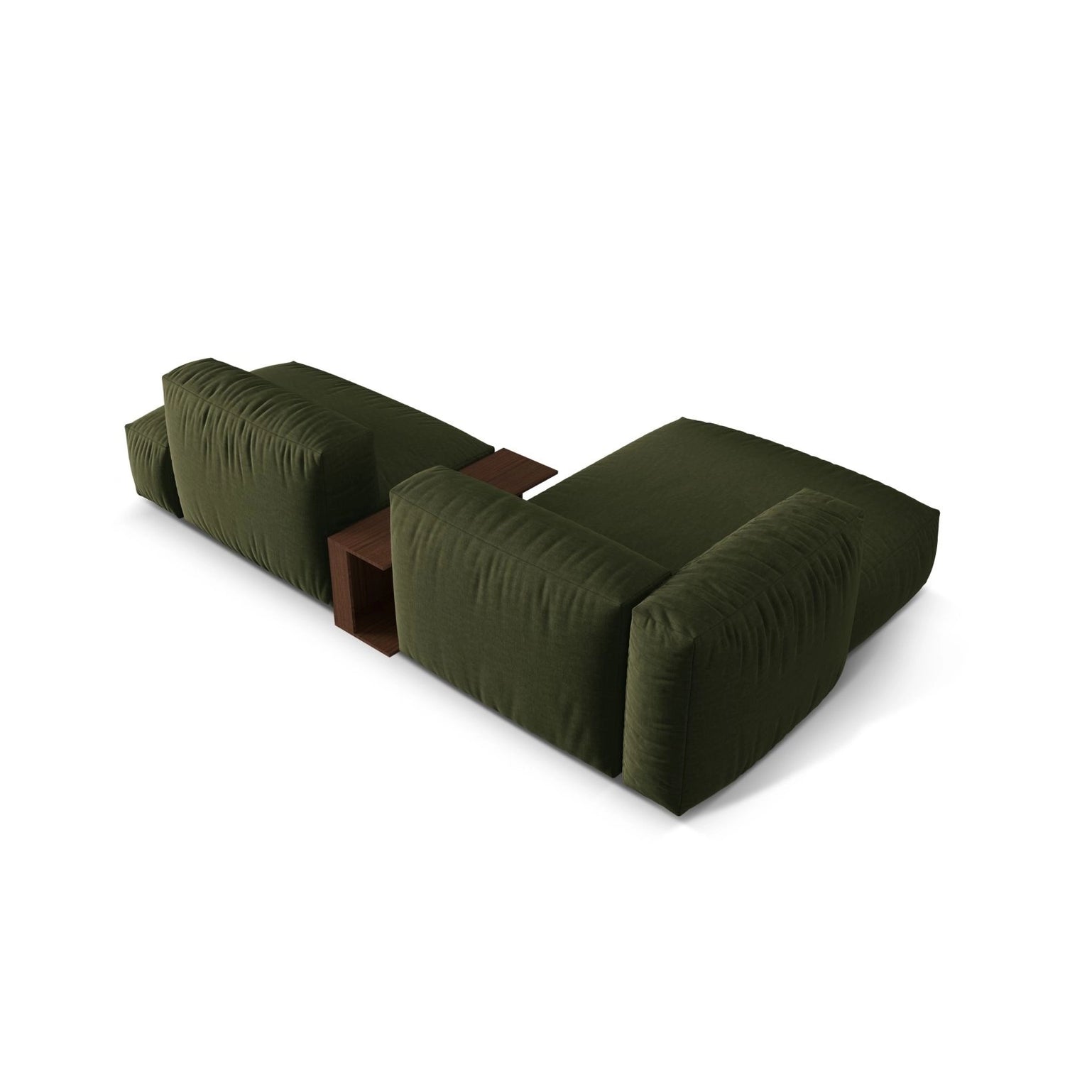 Martina modulares Ecksofa, Linke Seite, aus Strukturierter Stoff in Grün (Boston Forest), 285x176 cm
 von Micadoni – Bild 5