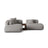 Martina modulares Ecksofa, Linke Seite, aus Strukturierter Stoff in Hellgrau (Boston Light Grey), 285x176 cm
 von Micadoni – Bild 1