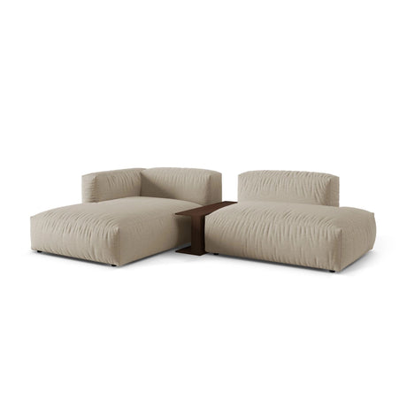 Martina modulares Ecksofa, Linke Seite, aus Strukturierter Stoff in Leichtes Beige (Boston Toffee), 285x176 cm
 von Micadoni – Bild 3