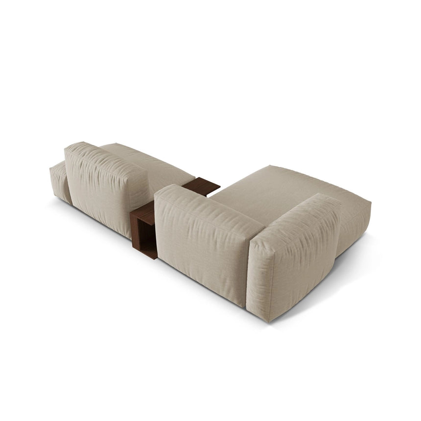 Martina modulares Ecksofa, Linke Seite, aus Strukturierter Stoff in Leichtes Beige (Boston Toffee), 285x176 cm
 von Micadoni – Bild 5