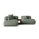 Martina modulares Ecksofa, Linke Seite, aus Strukturierter Stoff in Moosgrün (Boston Water Green), 285x176 cm
 von Micadoni – Bild 1