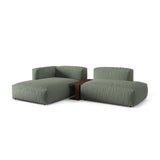 Martina modulares Ecksofa, Linke Seite, aus Strukturierter Stoff in Moosgrün (Boston Water Green), 285x176 cm
 von Micadoni – Bild 3