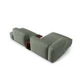 Martina modulares Ecksofa, Linke Seite, aus Strukturierter Stoff in Moosgrün (Boston Water Green), 285x176 cm
 von Micadoni – Bild 5
