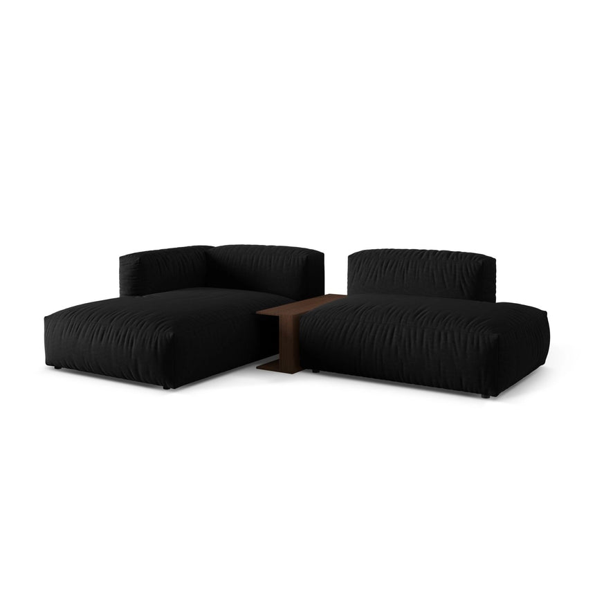 Martina modulares Ecksofa, Linke Seite, aus Strukturierter Stoff in Schwarz (Boston Black), 285x176 cm
 von Micadoni – Bild 3