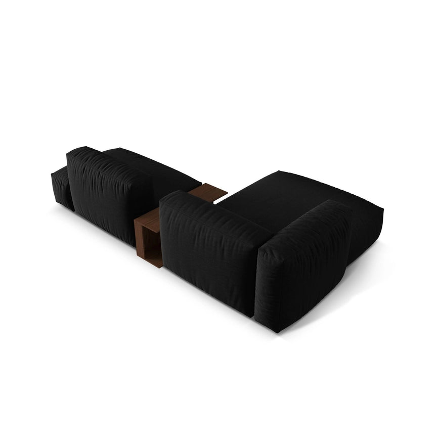 Martina modulares Ecksofa, Linke Seite, aus Strukturierter Stoff in Schwarz (Boston Black), 285x176 cm
 von Micadoni – Bild 5