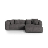 Martina modulares Ecksofa, Rechte Seite, Sitztiefe 76 cm, aus Boucle in Anthrazit (Monet Anthracite), 280x176 cm von Micadoni – Bild 1