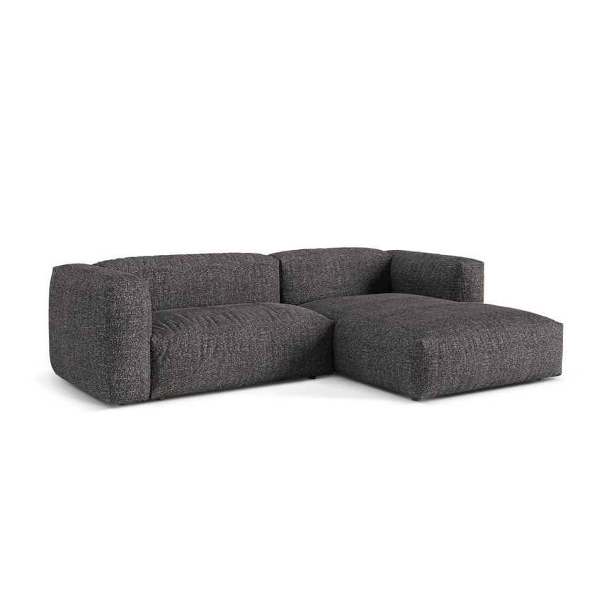 Martina modulares Ecksofa, Rechte Seite, Sitztiefe 76 cm, aus Boucle in Anthrazit (Monet Anthracite), 280x176 cm von Micadoni – Bild 3