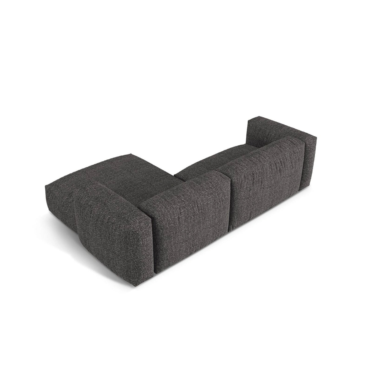 Martina modulares Ecksofa, Rechte Seite, Sitztiefe 76 cm, aus Boucle in Anthrazit (Monet Anthracite), 280x176 cm von Micadoni – Bild 5