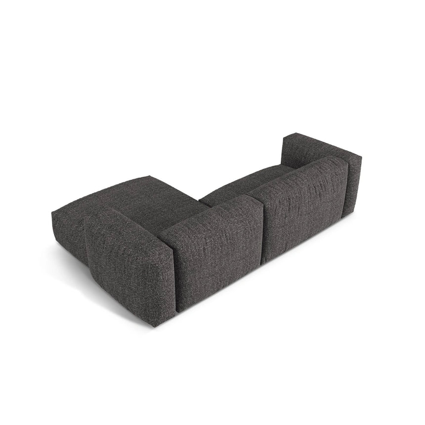 Martina modulares Ecksofa, Rechte Seite, Sitztiefe 76 cm, aus Boucle in Anthrazit (Monet Anthracite), 280x176 cm von Micadoni – Bild 5