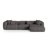 Martina modulares Ecksofa, Rechte Seite, Sitztiefe 76 cm, aus Boucle in Anthrazit (Monet Anthracite), 330x176 cm von Micadoni – Bild 1