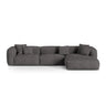 Martina modulares Ecksofa, Rechte Seite, Sitztiefe 76 cm, aus Boucle in Anthrazit (Monet Anthracite), 330x176 cm von Micadoni – Bild 1