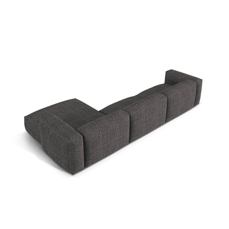 Martina modulares Ecksofa, Rechte Seite, Sitztiefe 76 cm, aus Boucle in Anthrazit (Monet Anthracite), 330x176 cm von Micadoni – Bild 5
