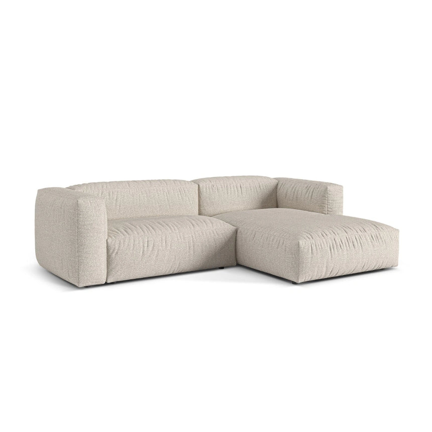 Martina modulares Ecksofa, Rechte Seite, Sitztiefe 76 cm, aus Boucle in Beige (Monet Sand), 280x176 cm von Micadoni – Bild 3