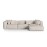 Martina modulares Ecksofa, Rechte Seite, Sitztiefe 76 cm, aus Boucle in Beige (Monet Sand), 330x176 cm von Micadoni – Bild 1