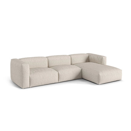 Martina modulares Ecksofa, Rechte Seite, Sitztiefe 76 cm, aus Boucle in Beige (Monet Sand), 330x176 cm von Micadoni – Bild 3