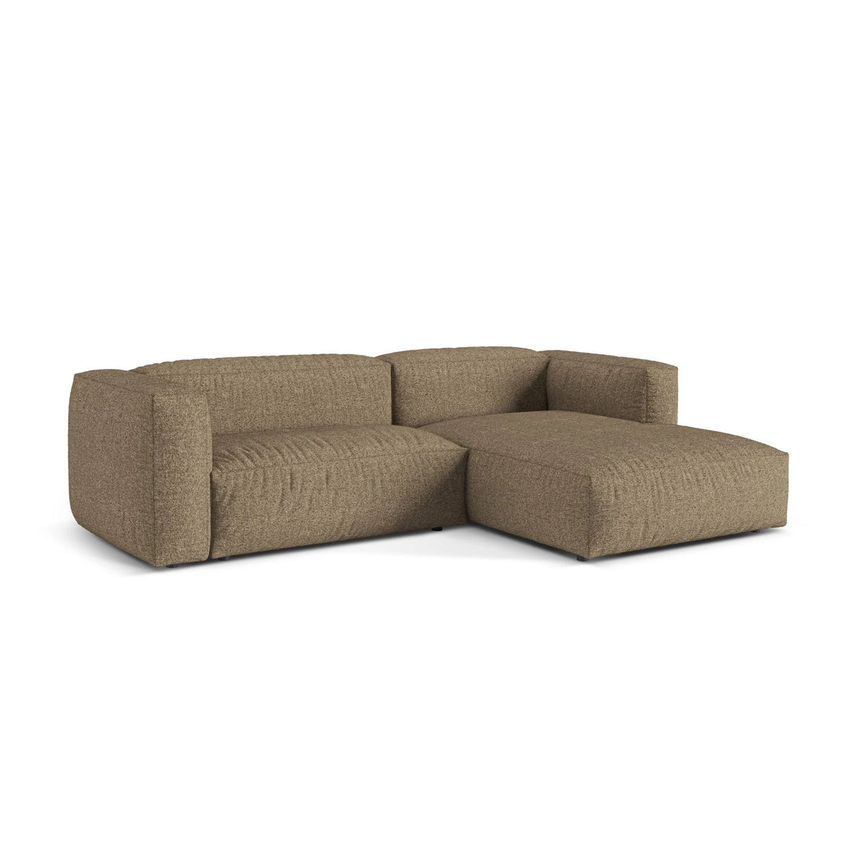 Martina modulares Ecksofa, Rechte Seite, Sitztiefe 76 cm, aus Boucle in Cappuccino (Monet Cappucino), 280x176 cm von Micadoni – Bild 3