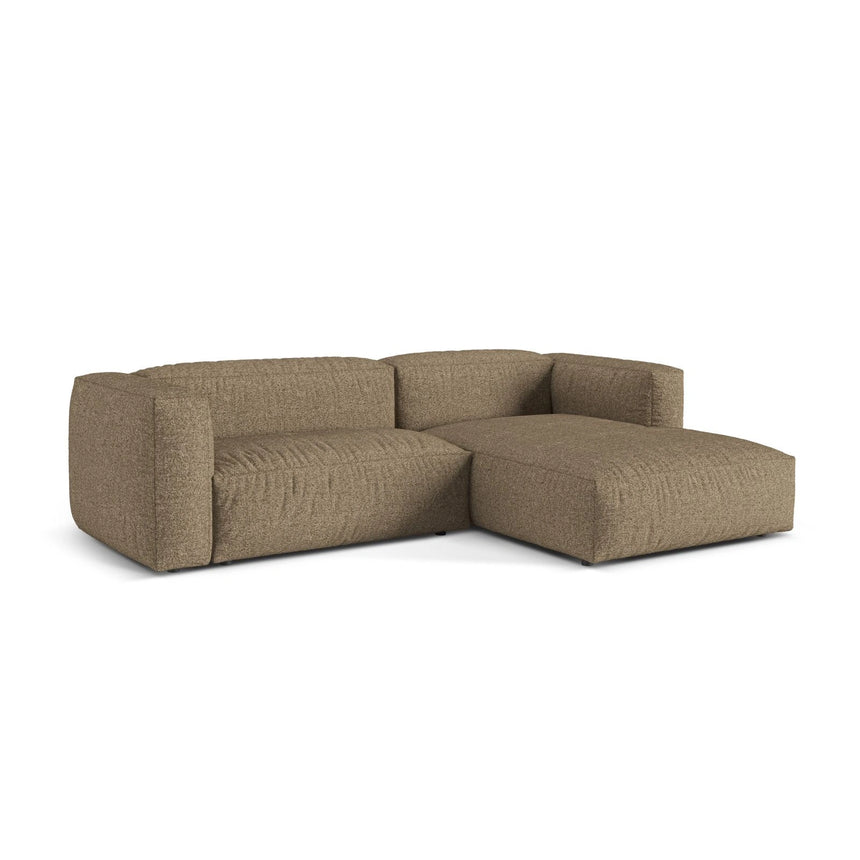 Martina modulares Ecksofa, Rechte Seite, Sitztiefe 76 cm, aus Boucle in Cappuccino (Monet Cappucino), 280x176 cm von Micadoni – Bild 3