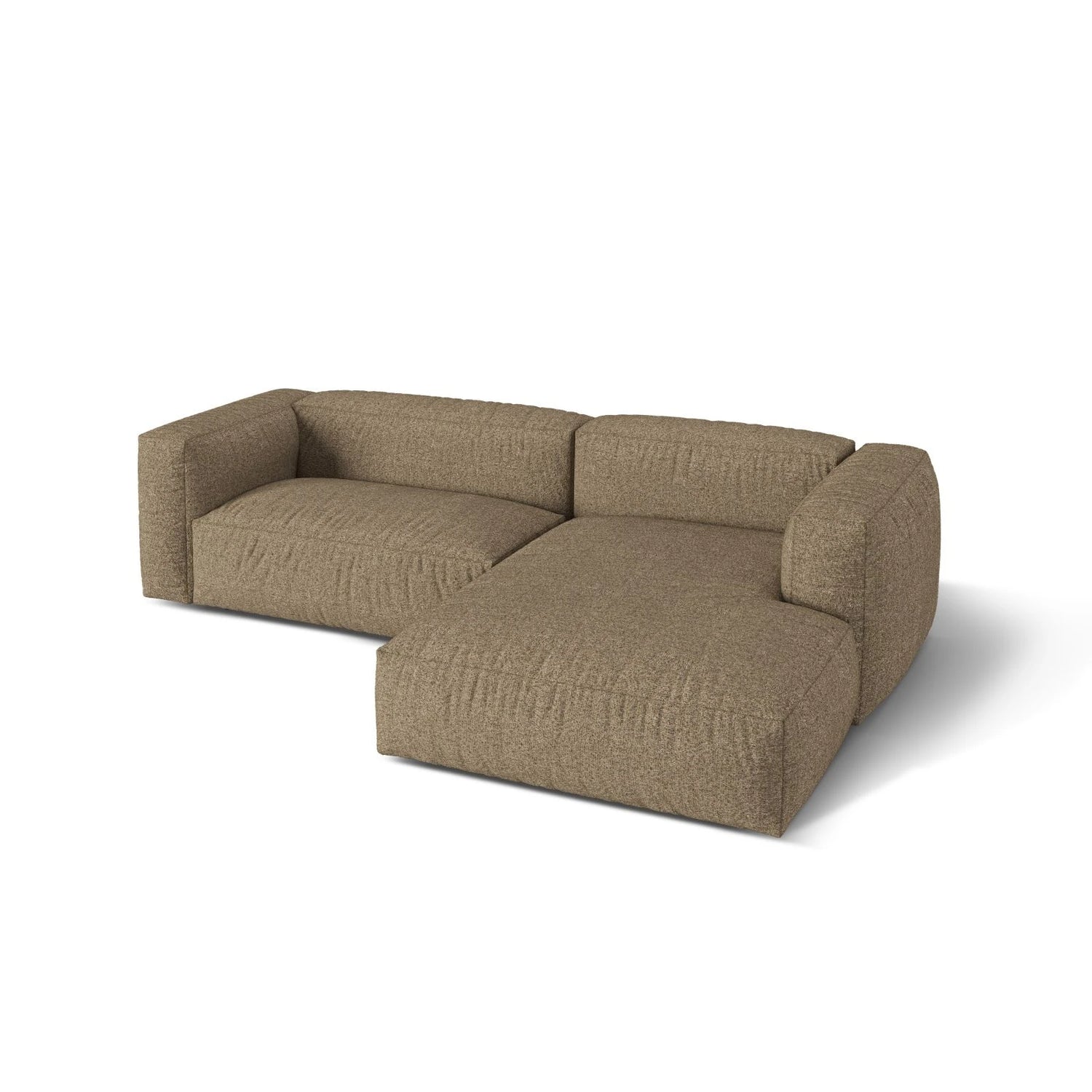 Martina modulares Ecksofa, Rechte Seite, Sitztiefe 76 cm, aus Boucle in Cappuccino (Monet Cappucino), 280x176 cm von Micadoni – Bild 4