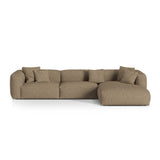 Martina modulares Ecksofa, Rechte Seite, Sitztiefe 76 cm, aus Boucle in Cappuccino (Monet Cappucino), 330x176 cm von Micadoni – Bild 1