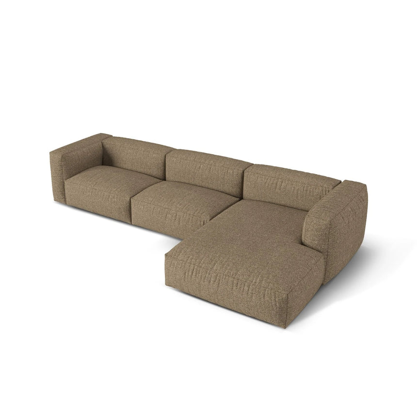 Martina modulares Ecksofa, Rechte Seite, Sitztiefe 76 cm, aus Boucle in Cappuccino (Monet Cappucino), 330x176 cm von Micadoni – Bild 4