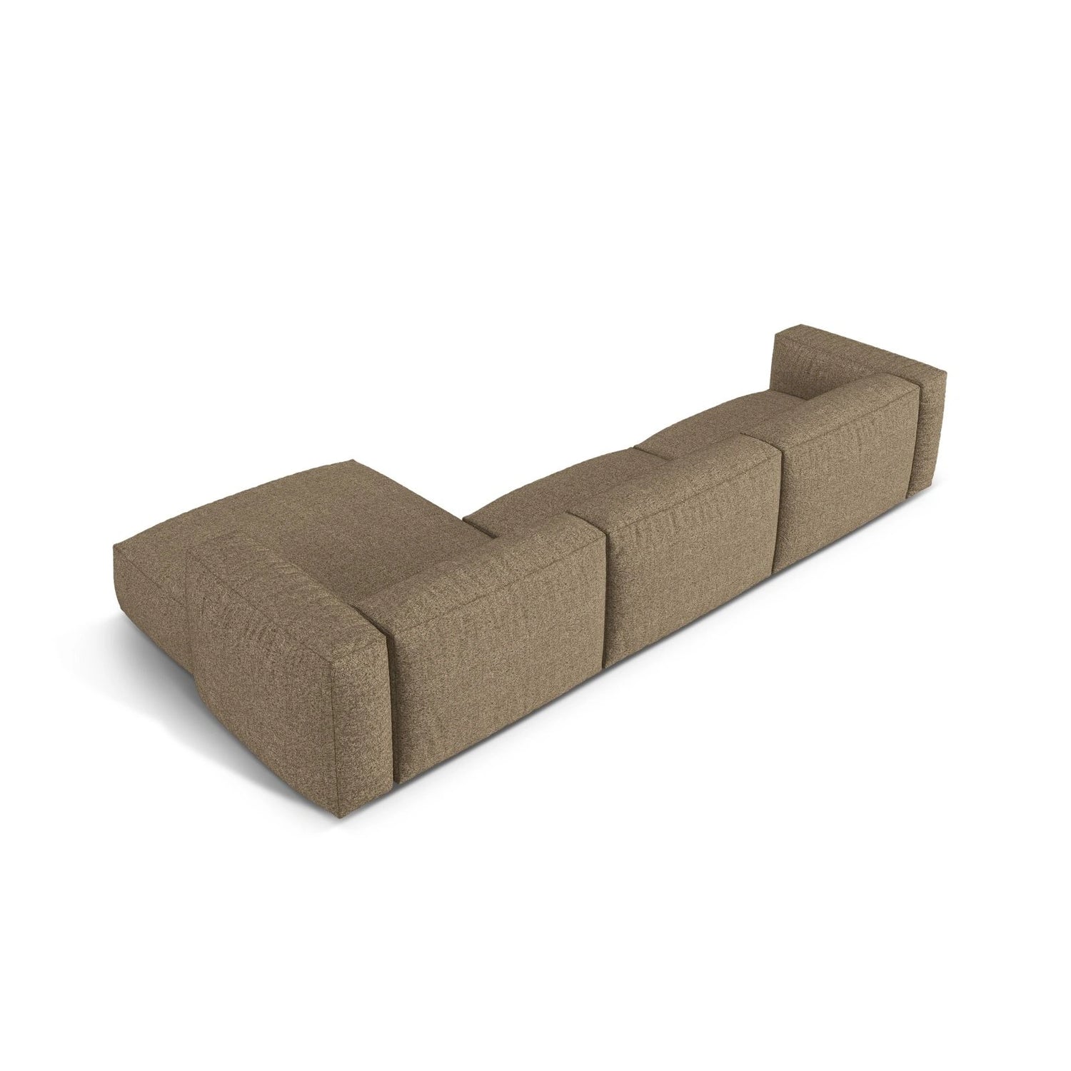 Martina modulares Ecksofa, Rechte Seite, Sitztiefe 76 cm, aus Boucle in Cappuccino (Monet Cappucino), 330x176 cm von Micadoni – Bild 5