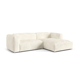Martina modulares Ecksofa, Rechte Seite, Sitztiefe 76 cm, aus Boucle in Elfenbein (Monet Nata), 280x176 cm von Micadoni – Bild 3