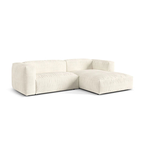 Martina modulares Ecksofa, Rechte Seite, Sitztiefe 76 cm, aus Boucle in Elfenbein (Monet Nata), 280x176 cm von Micadoni – Bild 3