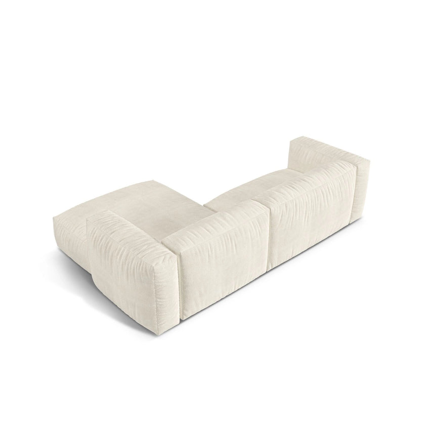 Martina modulares Ecksofa, Rechte Seite, Sitztiefe 76 cm, aus Boucle in Elfenbein (Monet Nata), 280x176 cm von Micadoni – Bild 5