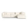 Martina modulares Ecksofa, Rechte Seite, Sitztiefe 76 cm, aus Boucle in Elfenbein (Monet Nata), 330x176 cm von Micadoni – Bild 1