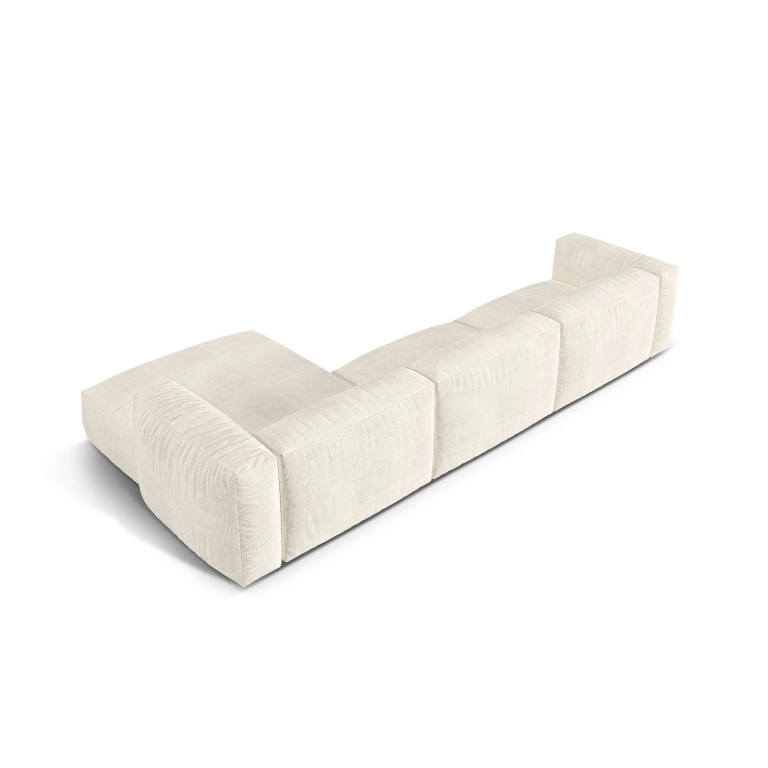 Martina modulares Ecksofa, Rechte Seite, Sitztiefe 76 cm, aus Boucle in Elfenbein (Monet Nata), 330x176 cm von Micadoni – Bild 5