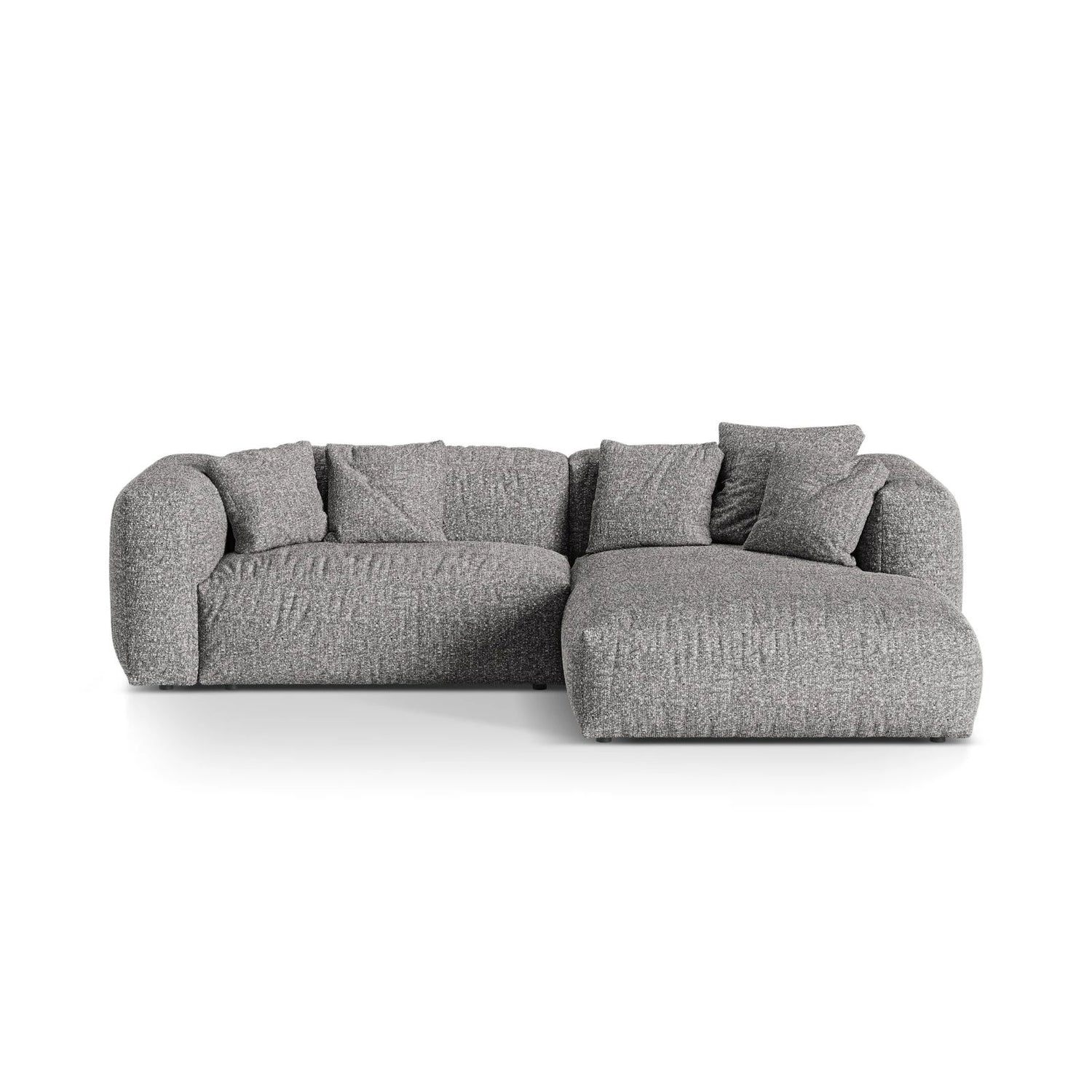 Martina modulares Ecksofa, Rechte Seite, Sitztiefe 76 cm, aus Boucle in Graphit (Monet Graphite), 280x176 cm von Micadoni – Bild 1